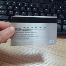 Magnetic stripe brushed metal card, custom cheap metal business cards.