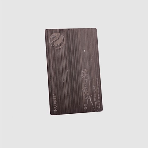 0.45mm Metal Business Cards Laser Engraving Aluminum Name Card, 100pcs - Black